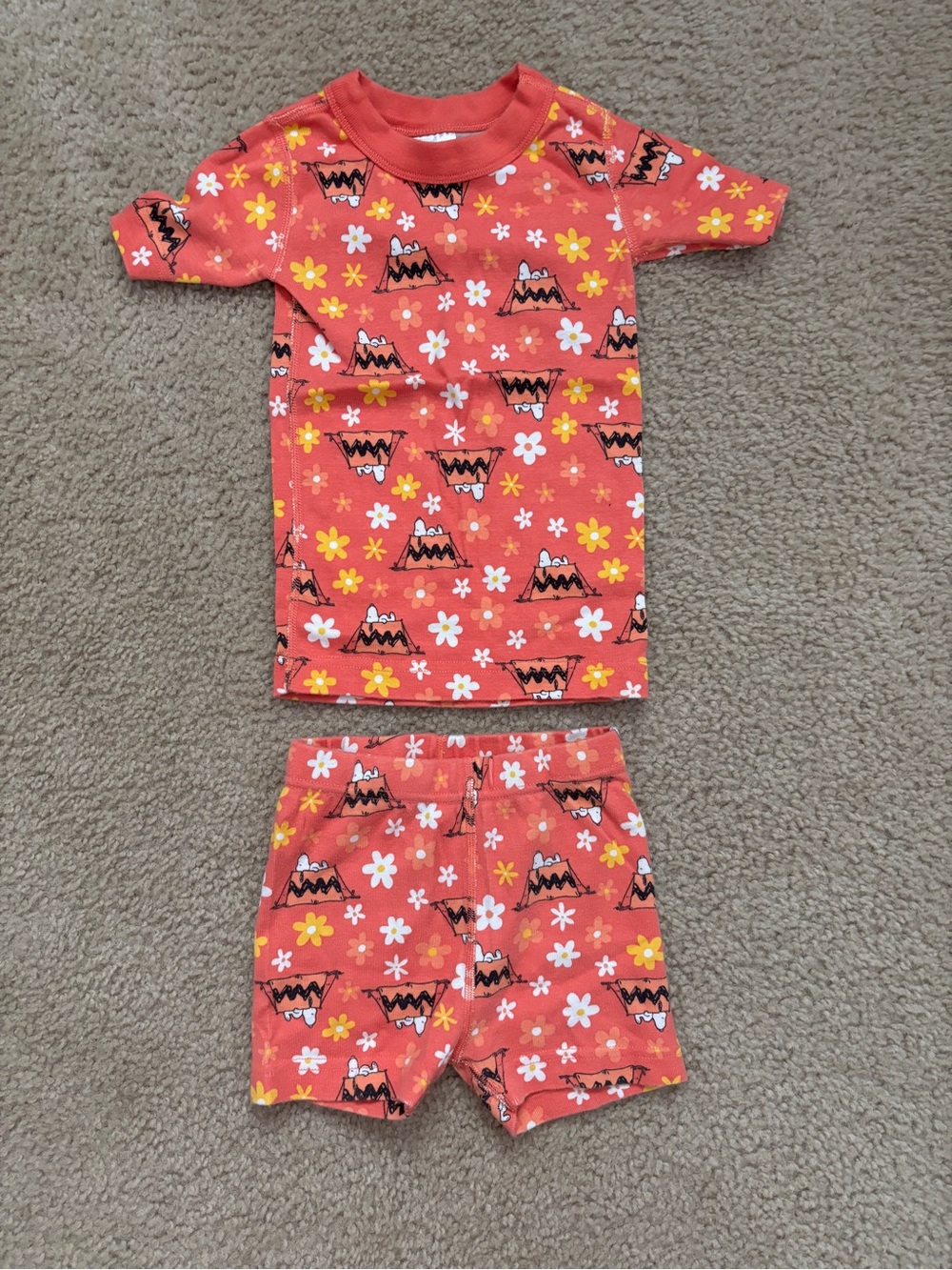 Hanna Andersson Peanuts Short John Pajamas 100% organic cotton